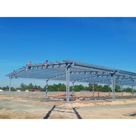 ติดตั้งเสาเหล็กเซลลูล่าร์บีม