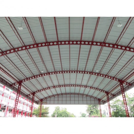 Cellular Beam ราคาโรงงาน - บริษัท เจจี ดีไซน์ แอนด์ บิวด์ จำกัด - ติดตั้งโครงสร้างเซลลูล่าร์ บีม  รับติดตั้งโครงหลังคาเหล็ก cellular beam  แนะนำบริษัทติดตั้งเซลลูล่าร์ บีม  Cellular Beam หลังคาโค้งไม่มีเสากลาง 