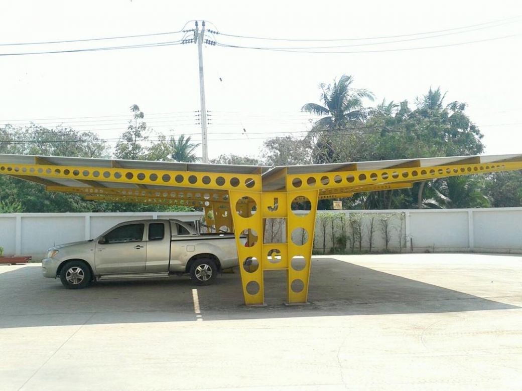 โครงสร้างหลังคาเหล็กจอดรถ cellular beam โครงสร้างหลังคาเหล็กจอดรถ cellular beam